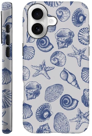 Case Compatible with iPhone 17,Fit Shockproof Cover for Women Girls,Cute Blue Seashell Case Compatible with iPhone 17,Fit Shockproof Cover for Women Girls,Cute Blue Seashell
