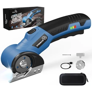 Cordless Electric Scissors, 4V Electric Box Cutter for Cardboard | 2600mAh Battery, 320RPM Motor, Safety Lock & LED Light, Cardboard Cutter with 2 Blades for Fabric, Leather, Carpet, Plastic Cordless Electric Scissors, 4V Electric Box Cutter for Cardboard | 2600mAh Battery, 320RPM Motor, Safety Lock & LED Light, Cardboard Cutter with 2 Blades for Fabric, Leather, Carpet, Plastic