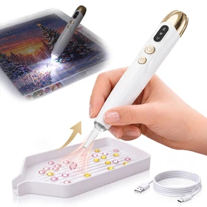 Electric Diamond Painting Pen with Light, Diamond Art Kits for Adults | Upgraded LED Light, Cordless & Rechargeable, 2 Adjustable Suction Levels, No Wax Needed, Low Noise (White) Electric Diamond Painting Pen with Light, Diamond Art Kits for Adults | Upgraded LED Light, Cordless & Rechargeable, 2 Adjustable Suction Levels, No Wax Needed, Low Noise (White)