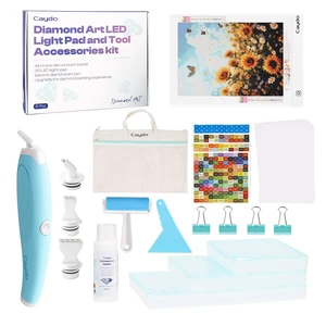 31 PCS All Inclusive Diamond Art Accessories Kit | A4 LED Light Pad Set with Diamond Art Sealer, Trays, Electric Pen, Roller Tool for 5D Diamond Paint 31 PCS All Inclusive Diamond Art Accessories Kit | A4 LED Light Pad Set with Diamond Art Sealer, Trays, Electric Pen, Roller Tool for 5D Diamond Paint