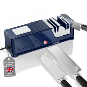 Electric knife sharpener, Professional Diamond Sharpening System with Replaceable Sharpening Abrasives, Fast Sharpening to Restore & Polish Chef Knives (Blue) Electric knife sharpener, Professional Diamond Sharpening System with Replaceable Sharpening Abrasives, Fast Sharpening to Restore & Polish Chef Knives (Blue)
