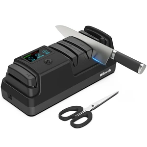Electric Knife Sharpener, 5-in-1, 3 Rotational Speed Adjustable Electric Knife Sharpener for Straight/Serrated/Ceramic Knives, Scissors, Chef Knives, Axes,Black B01KS06 Electric Knife Sharpener, 5-in-1, 3 Rotational Speed Adjustable Electric Knife Sharpener for Straight/Serrated/Ceramic Knives, Scissors, Chef Knives, Axes,Black B01KS06