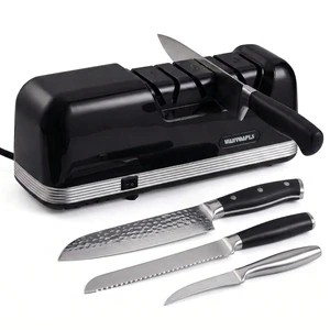 Electric Knife Sharpener - 3 Stage knife Sharpener for Kitchen Knives with professional grade safety, offering fast sharpening and polishing, Sharpener is perfect for home and kitchen use Electric Knife Sharpener - 3 Stage knife Sharpener for Kitchen Knives with professional grade safety, offering fast sharpening and polishing, Sharpener is perfect for home and kitchen use