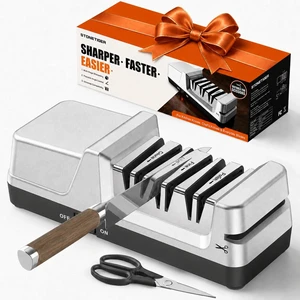 4-in-1 Electric Knife Sharpener for Home Cooks Kitchen (Glacier Silver) | Bult in Angle Guide, Professional Fast Sharpening, Repair & Polish & Scissors Slot, For Chef Knives, Beginners & Home Cooks 4-in-1 Electric Knife Sharpener for Home Cooks Kitchen (Glacier Silver) | Bult in Angle Guide, Professional Fast Sharpening, Repair & Polish & Scissors Slot, For Chef Knives, Beginners & Home Cooks