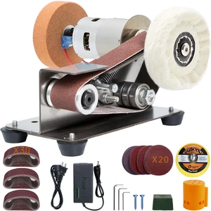 Mini Belt Sander, Electric Small Sander Knife Sharpener, 6.7"x6.9"x4.9" | Compact Design, Multi-Purpose, Electric Powered, Knife Sharpening, Portable Sander Mini Belt Sander, Electric Small Sander Knife Sharpener, 6.7"x6.9"x4.9" | Compact Design, Multi-Purpose, Electric Powered, Knife Sharpening, Portable Sander