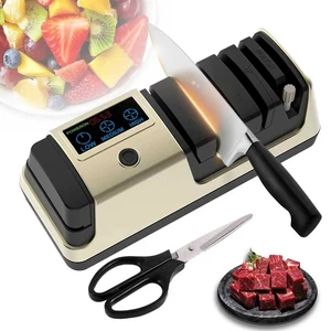5-in-1 Electric Knife Sharpener for Kitchen Knives, Scissor Sharpener with 3-Speed & 100% Diamond Abrasives -Quickly Sharpening for Straight, Serrated, Cleaver Knives, Kitchen Gifts for Mom 5-in-1 Electric Knife Sharpener for Kitchen Knives, Scissor Sharpener with 3-Speed & 100% Diamond Abrasives -Quickly Sharpening for Straight, Serrated, Cleaver Knives, Kitchen Gifts for Mom
