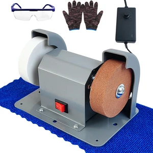 Electric Knife Sharpener Grinder 110V 2-in-1 Variable Speed Mini Bench | Sharpens knives, scissors, drill bits, chisels, blades. #80 & #120 grinding wheels. Multi-function bench grinder for workshop Electric Knife Sharpener Grinder 110V 2-in-1 Variable Speed Mini Bench | Sharpens knives, scissors, drill bits, chisels, blades. #80 & #120 grinding wheels. Multi-function bench grinder for workshop
