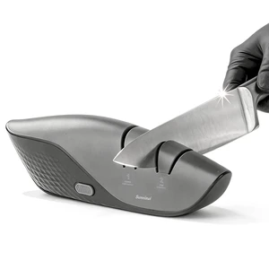 Electric Knife Sharpener 2-stage 3m Diamond Abrasive | Knife Sharpener for Quick Sharpening & Polishing, with Scissors Sharpener and Metal Dust Collection Box, Stainless Steel Electric Knife Sharpener 2-stage 3m Diamond Abrasive | Knife Sharpener for Quick Sharpening & Polishing, with Scissors Sharpener and Metal Dust Collection Box, Stainless Steel
