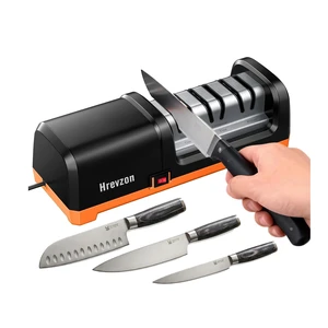 2026 New Electric Knife Sharpener for Kitchen Knives, 3-Stage Professional Automatic Quickly Sharpening/Polishing System with 100% Diamond Abrasives, 20° Precision Angle, Non-Slip Base, Black/Orange 2026 New Electric Knife Sharpener for Kitchen Knives, 3-Stage Professional Automatic Quickly Sharpening/Polishing System with 100% Diamond Abrasives, 20° Precision Angle, Non-Slip Base, Black/Orange