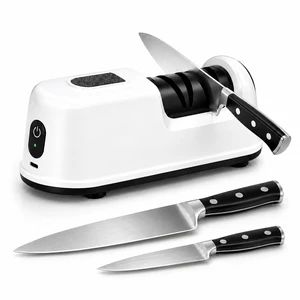 2-Stage Electric Knife Sharpener for Chef Knives, Fast, Safe & Easy Sharpening & Polishing, Ideal for Home Use & Beginners, Quickly Restore Dull Blades, White 2-Stage Electric Knife Sharpener for Chef Knives, Fast, Safe & Easy Sharpening & Polishing, Ideal for Home Use & Beginners, Quickly Restore Dull Blades, White