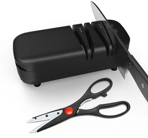 Knife Sharpener, Professional Electric Knife Sharpener for Home Kitchen Knives 2 Stages Quick Sharpening & Polishing with Scissors Sharpening Black Knife Sharpener, Professional Electric Knife Sharpener for Home Kitchen Knives 2 Stages Quick Sharpening & Polishing with Scissors Sharpening Black
