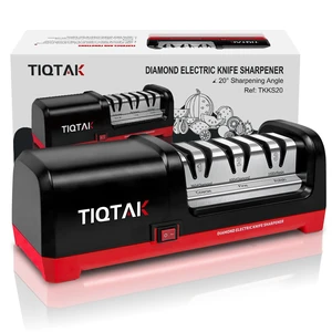Electric Knife Sharpener,Professional kitchen knife sharpener,Diamond abrasive and precision Angle guide 3 stage slot home sharpener,Sharpening and Polishing, Red Electric Knife Sharpener,Professional kitchen knife sharpener,Diamond abrasive and precision Angle guide 3 stage slot home sharpener,Sharpening and Polishing, Red
