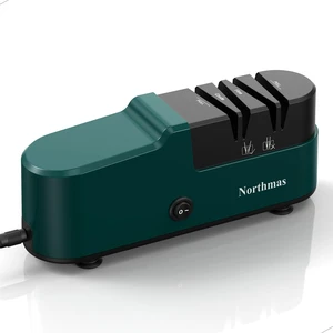 Knife Sharpener, Professional Electric Knife Sharpener for Home Use, 2 Stages for Quick Sharpening & Polishing, 100V-240V Global Voltage Design, Green Knife Sharpener, Professional Electric Knife Sharpener for Home Use, 2 Stages for Quick Sharpening & Polishing, 100V-240V Global Voltage Design, Green