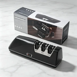 Professional Electric Knife Sharpener-Premiumgrade 3M materia | Premiumgrade 3M materia, Interchangeable Grinding Heads, 3-Stage 600/1200/3000# Grit, Stable Drum Locking Professional Electric Knife Sharpener-Premiumgrade 3M materia | Premiumgrade 3M materia, Interchangeable Grinding Heads, 3-Stage 600/1200/3000# Grit, Stable Drum Locking