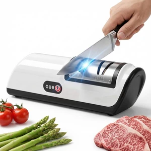 Electric Knife Sharpener, 2-Stage Automatic, White | Quick Sharpening & Polishing, Professional Kitchen Knife Sharpener, For Chef Knives, For Kitchen Knives & Home Cooking Electric Knife Sharpener, 2-Stage Automatic, White | Quick Sharpening & Polishing, Professional Kitchen Knife Sharpener, For Chef Knives, For Kitchen Knives & Home Cooking