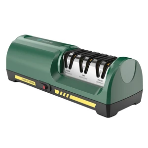 Electric Knife Sharpener for Kitchen, 3-Stage Diamond Abrasive Discs with 15° Precision Angle Guide, 120/600/1000 Grit, Fast Sharpening & Polishing for Steel Knives, Ceramic Kitchen Knives Electric Knife Sharpener for Kitchen, 3-Stage Diamond Abrasive Discs with 15° Precision Angle Guide, 120/600/1000 Grit, Fast Sharpening & Polishing for Steel Knives, Ceramic Kitchen Knives