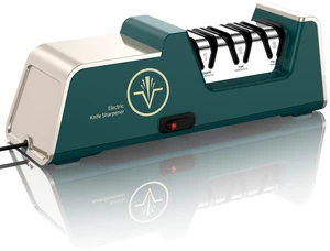 Electric Knife Sharpener, Champagne Gold | 100% Diamond Abrasives, 3-Stage Precision Angle Guides, For Kitchen Straight Edge Knives, For Ceramic Knives, Professional Electric Knife Sharpener, Champagne Gold | 100% Diamond Abrasives, 3-Stage Precision Angle Guides, For Kitchen Straight Edge Knives, For Ceramic Knives, Professional