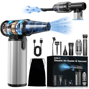 Compressed Air Duster & Vacuum 2-in-1, 320,000 RPM Powerful Brushless Motor Ergonomic Aluminum Alloy Grip, Long Runtime Rechargeable Electric Air Duster & Blower for PC, Keyboard, Car & Home Cleaning Compressed Air Duster & Vacuum 2-in-1, 320,000 RPM Powerful Brushless Motor Ergonomic Aluminum Alloy Grip, Long Runtime Rechargeable Electric Air Duster & Blower for PC, Keyboard, Car & Home Cleaning