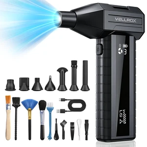 Rechargeable Compressed Air Duster, 110000RPM Electric Air Duster | LED Display & Light Air Blower, 3-Gear Adjustable, 8000 mAh Cordless Mini Blower for Computer, Keyboard, Outdoor, House, Car Rechargeable Compressed Air Duster, 110000RPM Electric Air Duster | LED Display & Light Air Blower, 3-Gear Adjustable, 8000 mAh Cordless Mini Blower for Computer, Keyboard, Outdoor, House, Car