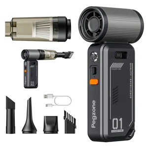 Compressed Air Duster & Vacuum, Stepless Speed, Emergency Charger | Rechargeable Cordless Electric Air Blower with 4 Nozzles, LED Light, 130000RPM, 50 m/s, for Keyboard, PC, Car, Home, Black Compressed Air Duster & Vacuum, Stepless Speed, Emergency Charger | Rechargeable Cordless Electric Air Blower with 4 Nozzles, LED Light, 130000RPM, 50 m/s, for Keyboard, PC, Car, Home, Black