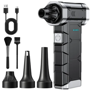 Compressed Air Duster, 110000 RPM High-Speed Electric Air Duster | 5 Speed Modes & 3 Rotatable Nozzles, 4000mAh Rechargeable Battery for PC, Keyboard, Car, Home & Outdoor, Black Compressed Air Duster, 110000 RPM High-Speed Electric Air Duster | 5 Speed Modes & 3 Rotatable Nozzles, 4000mAh Rechargeable Battery for PC, Keyboard, Car, Home & Outdoor, Black