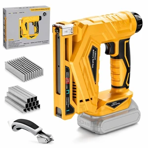 Upholstery Staple Gun Compatible with Dewalt 20V MAX Battery | (NO Battery): Impact Force Adjustment for DIY(Tool Only) - with 1000 3/8" Staples 1000 5/8" Brad Nails Upholstery Staple Gun Compatible with Dewalt 20V MAX Battery | (NO Battery): Impact Force Adjustment for DIY(Tool Only) - with 1000 3/8" Staples 1000 5/8" Brad Nails