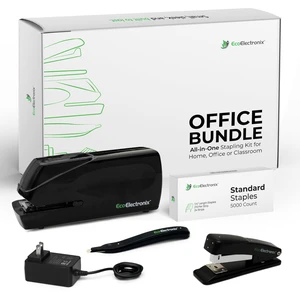 Portable Automatic Electric Stapler Pro Kit - 30 Sheet Capacity, Quiet Operation, Jam-Free and Easy Reload - AC Adapter/Battery Powered, (Black) Portable Automatic Electric Stapler Pro Kit - 30 Sheet Capacity, Quiet Operation, Jam-Free and Easy Reload - AC Adapter/Battery Powered, (Black)