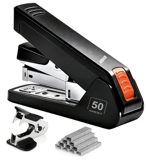 Effortless Desktop Stapler, Desk with 50 Sheet Capacity, 1000 Staples and Remover, 1-Touch Stapling, Ergonomic & Easy to Load Heavy Duty Staplers,for Office Clerks Home Effortless Desktop Stapler, Desk with 50 Sheet Capacity, 1000 Staples and Remover, 1-Touch Stapling, Ergonomic & Easy to Load Heavy Duty Staplers,for Office Clerks Home