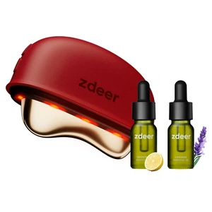 GS5 Electric Heated Gua Sha Kit, Red Light Face Massager Tool, Red | Brass Plate, Vibration, Sculpting, Skin Firming, 2x10ml Massage Oil, Beauty Device for Face & Neck, Birthday Gift for Women GS5 Electric Heated Gua Sha Kit, Red Light Face Massager Tool, Red | Brass Plate, Vibration, Sculpting, Skin Firming, 2x10ml Massage Oil, Beauty Device for Face & Neck, Birthday Gift for Women