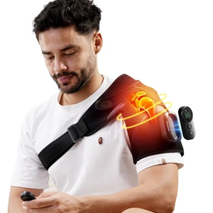 Heated Shoulder Massager with Remote, Shoulder Heating Pad | Cordless Heated Shoulder Wrap with 5 Vibration Modes & 5 Heating Levels, Auto-Off, 5000mAh, Ideal Gift for Men & Women, Black Heated Shoulder Massager with Remote, Shoulder Heating Pad | Cordless Heated Shoulder Wrap with 5 Vibration Modes & 5 Heating Levels, Auto-Off, 5000mAh, Ideal Gift for Men & Women, Black