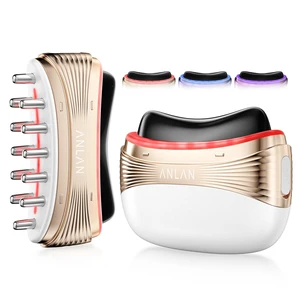 2-in-1 Electric Heated Gua Sha Tool & Scalp Massage Comb, Red Light | Face Massager with Vibration, Facial Massager for Face & Neck, Skin Firming Device for Facial Sculpting, Gift for Women 2-in-1 Electric Heated Gua Sha Tool & Scalp Massage Comb, Red Light | Face Massager with Vibration, Facial Massager for Face & Neck, Skin Firming Device for Facial Sculpting, Gift for Women