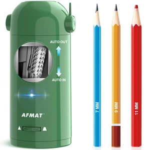 Electric Pencil Sharpener, Fully Automatic Pencil Sharpener for Classroom, Robot Sharpeners for 7-11.5mm No.2/Jumbo/Colored Pencils, Auto in & Out, Rechargeable & Cordess, Hands-Free, PSX5,Green Electric Pencil Sharpener, Fully Automatic Pencil Sharpener for Classroom, Robot Sharpeners for 7-11.5mm No.2/Jumbo/Colored Pencils, Auto in & Out, Rechargeable & Cordess, Hands-Free, PSX5,Green