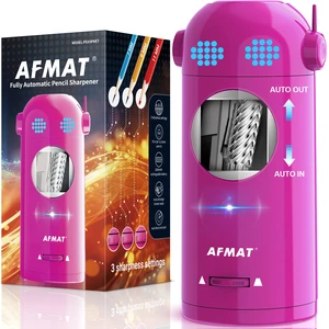 Electric Pencil Sharpener, Fully Automatic Colored Pencil Sharpener for 7-11.5mm Pencils, Auto in & Out, Robot Pencil Sharpeners for Kids, Rechargeable Hands-Free with Dotted Eyes, PSX5ET, Pink Electric Pencil Sharpener, Fully Automatic Colored Pencil Sharpener for 7-11.5mm Pencils, Auto in & Out, Robot Pencil Sharpeners for Kids, Rechargeable Hands-Free with Dotted Eyes, PSX5ET, Pink