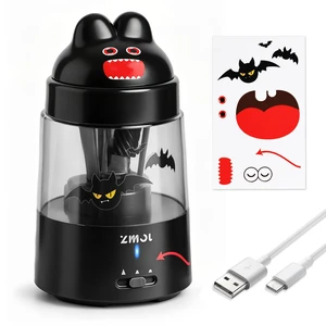 Black Bunny Electric Pencil Sharpener, 6-8mm, Rechargeable, Stickers | Fast Sharpening, Auto Stop,3 Modes for No.2 and Colored Pencils, Quick Charge,Kids Gift, for Home/Classroom/School/Art Studio Black Bunny Electric Pencil Sharpener, 6-8mm, Rechargeable, Stickers | Fast Sharpening, Auto Stop,3 Modes for No.2 and Colored Pencils, Quick Charge,Kids Gift, for Home/Classroom/School/Art Studio