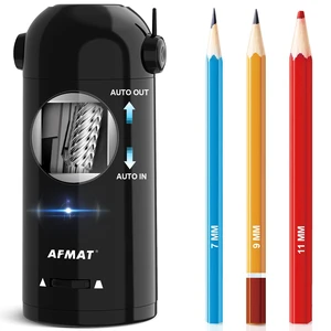Electric Pencil Sharpener, Fully Automatic Pencil Sharpener for Classroom, Robot Sharpeners for 7-11.5mm No.2/Jumbo/Colored Pencils, Auto in & Out, Rechargeable & Cordess, Hands-Free, PSX5,Black Electric Pencil Sharpener, Fully Automatic Pencil Sharpener for Classroom, Robot Sharpeners for 7-11.5mm No.2/Jumbo/Colored Pencils, Auto in & Out, Rechargeable & Cordess, Hands-Free, PSX5,Black