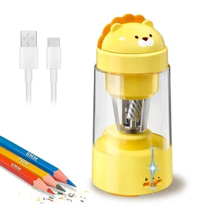 Fully Automatic Lion Pencil Sharpener,Rechargeable for Colored Pencils | 2 Blades,Auto in & Out,3 Adjustable Modes,Portable for No.2/Colored Pencils(6-8mm), Classroom/Office/Home Fully Automatic Lion Pencil Sharpener,Rechargeable for Colored Pencils | 2 Blades,Auto in & Out,3 Adjustable Modes,Portable for No.2/Colored Pencils(6-8mm), Classroom/Office/Home