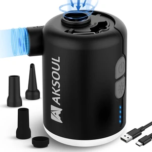 Portable Air Mattress Pump for Inflatables: USB Rechargeable Battery Powered Mini Inflator - Inflate & Deflate Electric Operated Pumps with Light for Camping Pool Inflatable Float Portable Air Mattress Pump for Inflatables: USB Rechargeable Battery Powered Mini Inflator - Inflate & Deflate Electric Operated Pumps with Light for Camping Pool Inflatable Float