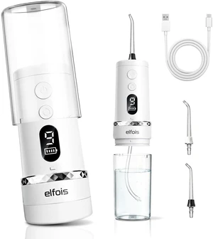 Travel WaterFlosser for Teeth, Cordless Oral Irrigator, IPX7 | 9 Modes / 40-150 PSI / Digital Display / 180ml / Rechargeable / Portable / Home & Travel Travel WaterFlosser for Teeth, Cordless Oral Irrigator, IPX7 | 9 Modes / 40-150 PSI / Digital Display / 180ml / Rechargeable / Portable / Home & Travel