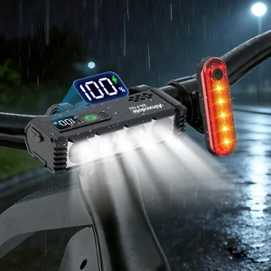 Super Bright Bike Lights for Night Riding 4800 Lumen, USB Rechargeable Bicycle Light with LCD Display, Runtime 10+ Hours, IP65 Waterproof Bike Headlight Front and Rear for MTB, Off-Road, City Riding Super Bright Bike Lights for Night Riding 4800 Lumen, USB Rechargeable Bicycle Light with LCD Display, Runtime 10+ Hours, IP65 Waterproof Bike Headlight Front and Rear for MTB, Off-Road, City Riding