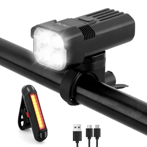 Bike Light for Night Riding,2000 Lumens Bicycle Front Headlight and Back Taillight with 6+5 Modes,3000mAh USB-C Rechargeable Waterproof LED Bright Bike Headlights for Cyclists and Commuters Bike Light for Night Riding,2000 Lumens Bicycle Front Headlight and Back Taillight with 6+5 Modes,3000mAh USB-C Rechargeable Waterproof LED Bright Bike Headlights for Cyclists and Commuters
