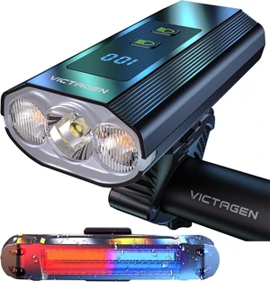 Super Bright Bike Lights 8000Lm for Night Riding, Super Bright 3 LED Lights for Bike/Bicycle Headlight with High Beam & Low Beam TypeC Rechargeable, Free Taillights Super Bright Bike Lights 8000Lm for Night Riding, Super Bright 3 LED Lights for Bike/Bicycle Headlight with High Beam & Low Beam TypeC Rechargeable, Free Taillights