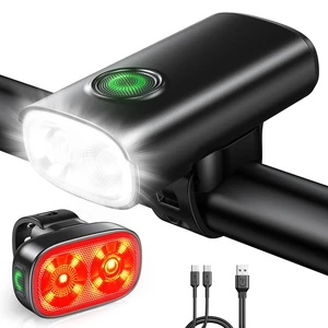 1200LM Bike Lights for Night Riding, Spot+Flood Beam, 5+6 Modes | Bicycle Lights Front and Rear, Easy Install, IP65 Waterproof USB-C Rechargeable Ebike Scooter Light for Road Cycling 1200LM Bike Lights for Night Riding, Spot+Flood Beam, 5+6 Modes | Bicycle Lights Front and Rear, Easy Install, IP65 Waterproof USB-C Rechargeable Ebike Scooter Light for Road Cycling