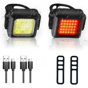 Bike Lights Set for Night Riding, Rechargeable Bicycle Light Ultra Bright 3+3 Modes Bike Lights Front and Back, IPX5 Waterproof eBike Bicycle Headlight and Tail Light Set for MTB Off-Road City Riding Bike Lights Set for Night Riding, Rechargeable Bicycle Light Ultra Bright 3+3 Modes Bike Lights Front and Back, IPX5 Waterproof eBike Bicycle Headlight and Tail Light Set for MTB Off-Road City Riding