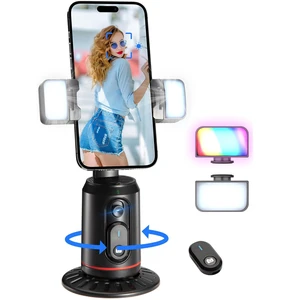 Auto Face Tracking Phone Holder, 360° Rotation Face Body Phone Tripod Smart Shooting Camera Mount with Rechargeable Remote and Light for Live Vlog Streaming Video, Rechargeable Auto Face Tracking Phone Holder, 360° Rotation Face Body Phone Tripod Smart Shooting Camera Mount with Rechargeable Remote and Light for Live Vlog Streaming Video, Rechargeable