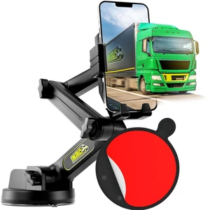 Cell Phone Mount for Truck Phone Holder for Truck Drivers - Heavy Duty Suction Cup + Dashboard Pad, iPhone Holder for Dashboard Window 16.9 inch Long, for iPhone & Samsung, Commercial Trucker, Black Cell Phone Mount for Truck Phone Holder for Truck Drivers - Heavy Duty Suction Cup + Dashboard Pad, iPhone Holder for Dashboard Window 16.9 inch Long, for iPhone & Samsung, Commercial Trucker, Black