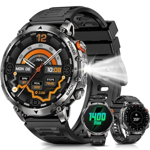 Military Smart Watch for Men, 1400mAh Battery, Bluetooth Calling, IP68 | Built-in LED Flashlight, 100+ Sports Modes, Fitness Tracking, Sleep Insights, Compatible with Android & iPhone Military Smart Watch for Men, 1400mAh Battery, Bluetooth Calling, IP68 | Built-in LED Flashlight, 100+ Sports Modes, Fitness Tracking, Sleep Insights, Compatible with Android & iPhone