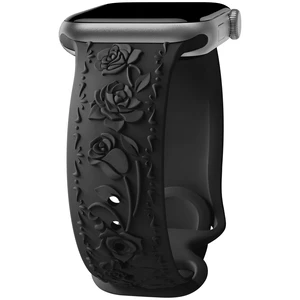 Floral Engraved Band Compatible with Apple Watch Band 40mm 41mm 38mm 42mm 44mm 45mm 46mm 49mm Women, Soft Silicone Embossed Flower Strap for iWatch Band Series SE Ultra 11 10 9 8 7 6 5 4 3 Black 38 Floral Engraved Band Compatible with Apple Watch Band 40mm 41mm 38mm 42mm 44mm 45mm 46mm 49mm Women, Soft Silicone Embossed Flower Strap for iWatch Band Series SE Ultra 11 10 9 8 7 6 5 4 3 Black 38