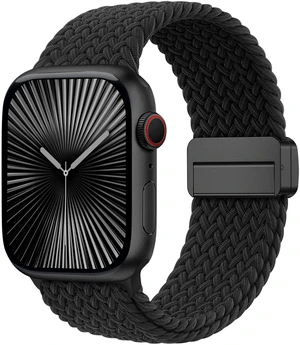 Magnetic Braided Band Compatible for Apple Watch Bands for Women Men | Stretchy Nylon Strap, Breathable Sport Loop for iWatch 42mm 40mm 41mm 38mm Series 11 10 9 8 7 6 5 4 3 2 1 SE, Black Magnetic Braided Band Compatible for Apple Watch Bands for Women Men | Stretchy Nylon Strap, Breathable Sport Loop for iWatch 42mm 40mm 41mm 38mm Series 11 10 9 8 7 6 5 4 3 2 1 SE, Black