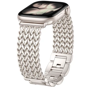 Metal Band Compatible with Apple Watch Bands for Women 40mm 41mm 42mm 38mm 44mm 45mm 46mm, Dressy Stainless Steel Link Bracelet, Designer Strap for iWatch Series 11/SE/10/9/8/7/6/5/4/3/2/1, Starlight Metal Band Compatible with Apple Watch Bands for Women 40mm 41mm 42mm 38mm 44mm 45mm 46mm, Dressy Stainless Steel Link Bracelet, Designer Strap for iWatch Series 11/SE/10/9/8/7/6/5/4/3/2/1, Starlight