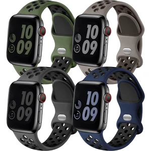 4 Pack Sport Bands Compatible with Apple Watch Bands for Men Women 49mm 46mm 45mm 44mm 42mm 41mm 40mm 38mm,Breathable Soft Silicone Strap for iWatch Band Series 11 10 SE Ultra 9 8 7 6 5 4 3 2 1 4 Pack Sport Bands Compatible with Apple Watch Bands for Men Women 49mm 46mm 45mm 44mm 42mm 41mm 40mm 38mm,Breathable Soft Silicone Strap for iWatch Band Series 11 10 SE Ultra 9 8 7 6 5 4 3 2 1